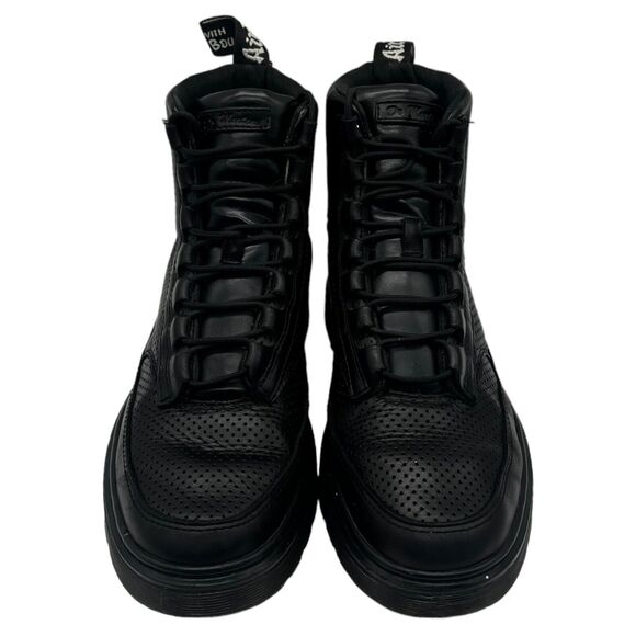 Dr Martens Boots Men's 7 Women’s 8 Kamar Brando Perfed Black Leather Boot - Picture 2 of 6